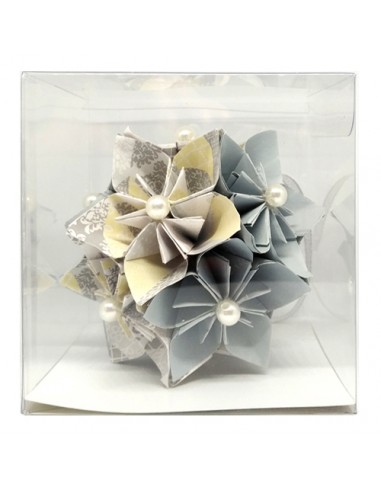 Kusudama bowl - texturized grey