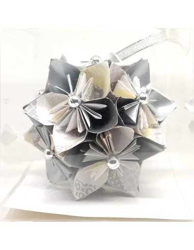 Kusudama bowl - texturized grey 3