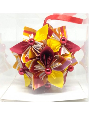 Kusudama bowl - warm colors 4